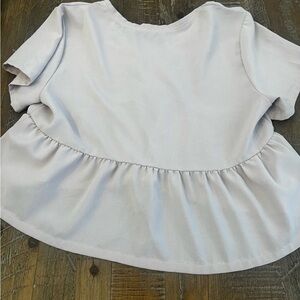 Elegant Light Gray Peplum Top